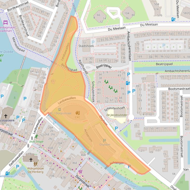 Kaart van postcodegebied 2722PC.