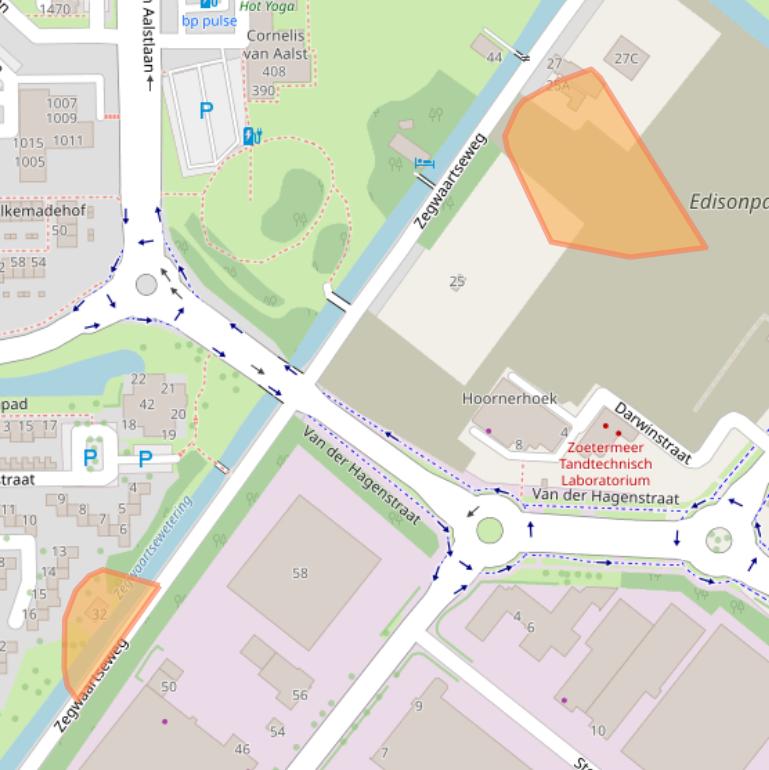 Kaart van postcodegebied 2722PN.