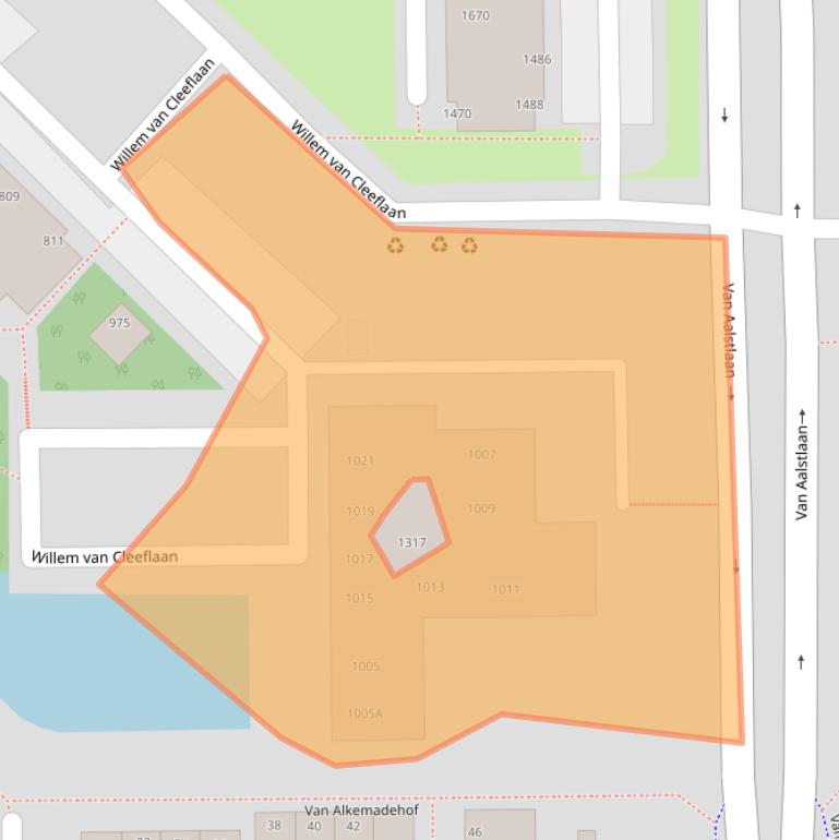 Kaart van postcodegebied 2722RB.