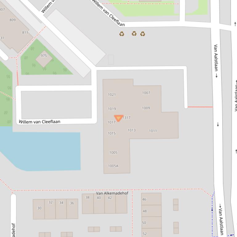 Kaart van postcodegebied 2722RC.