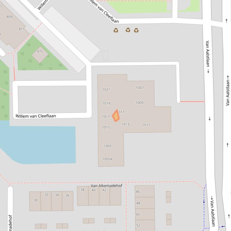 Kaart van postcodegebied 2722RD.