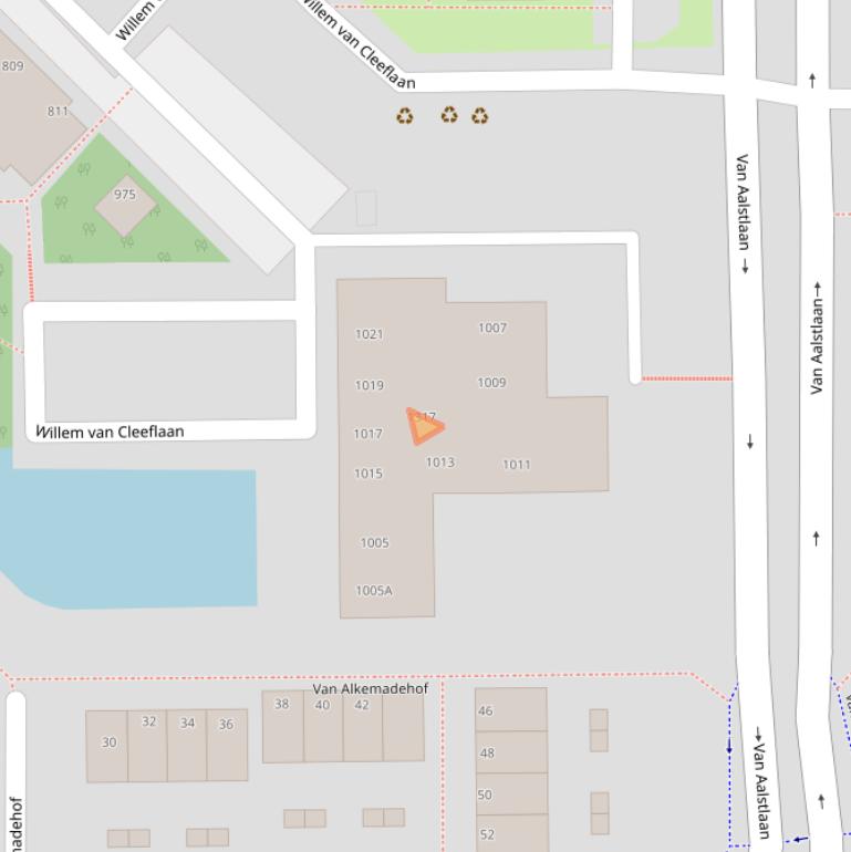 Kaart van postcodegebied 2722RE.