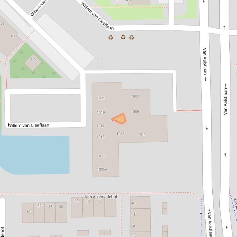 Kaart van postcodegebied 2722RG.