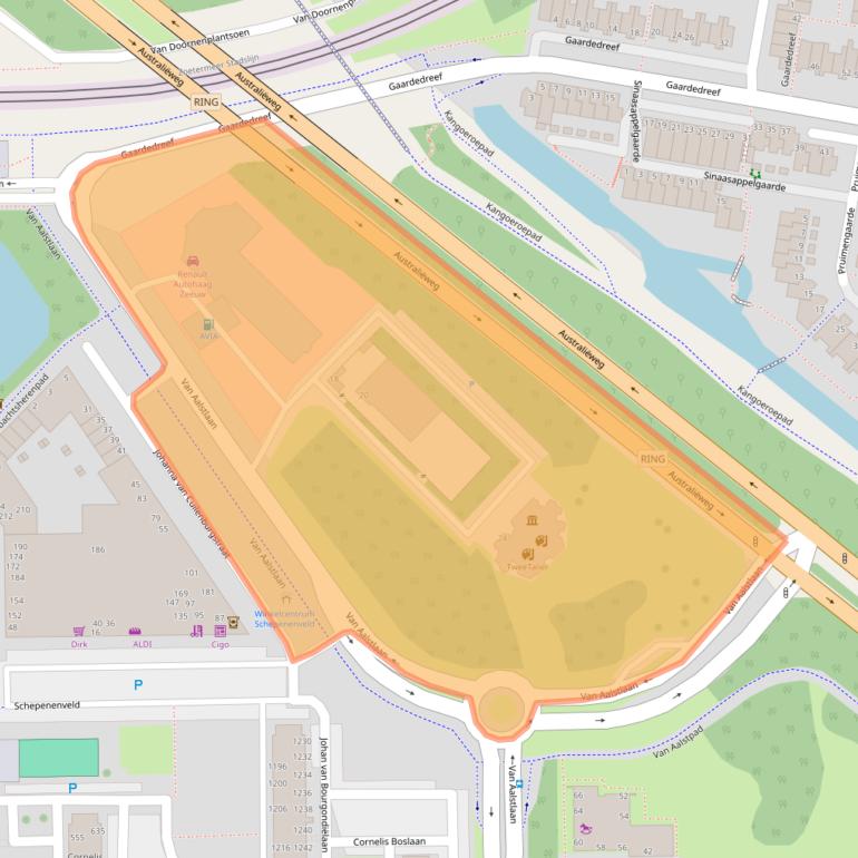 Kaart van postcodegebied 2722RL.