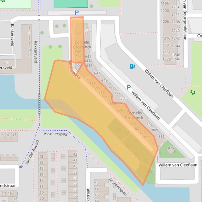 Kaart van postcodegebied 2722TA.