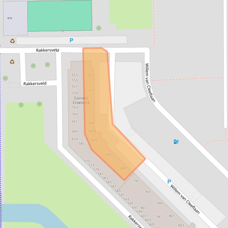 Kaart van postcodegebied 2722TB.