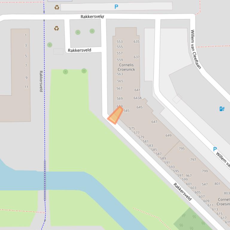 Kaart van postcodegebied 2722TC.