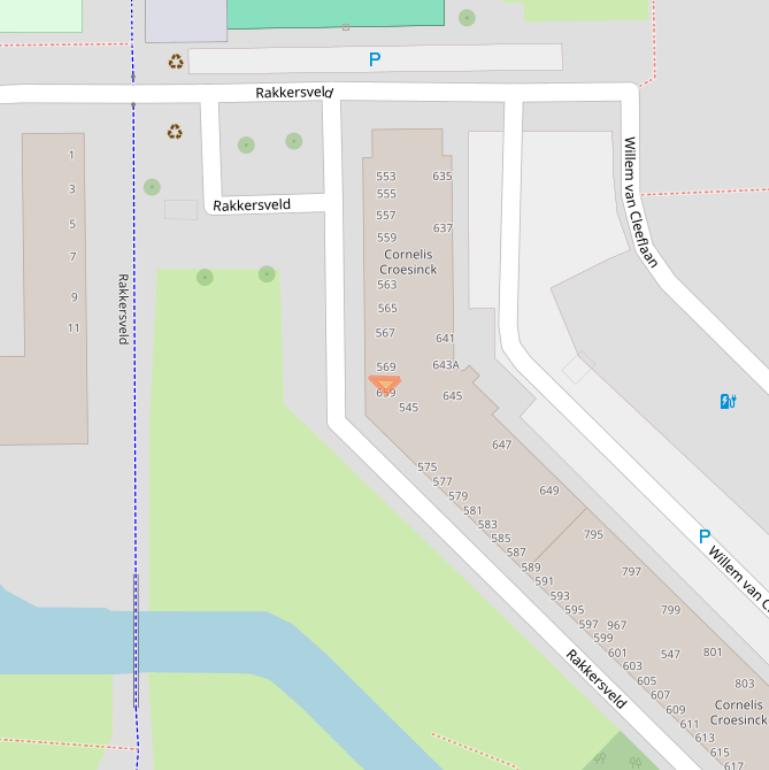 Kaart van postcodegebied 2722TE.