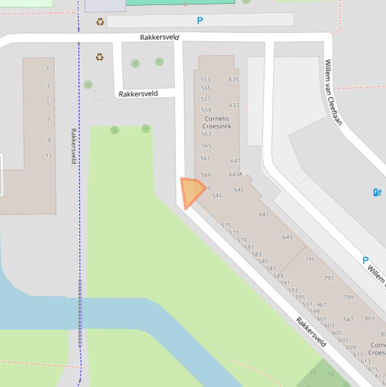 Kaart van postcodegebied 2722TG.