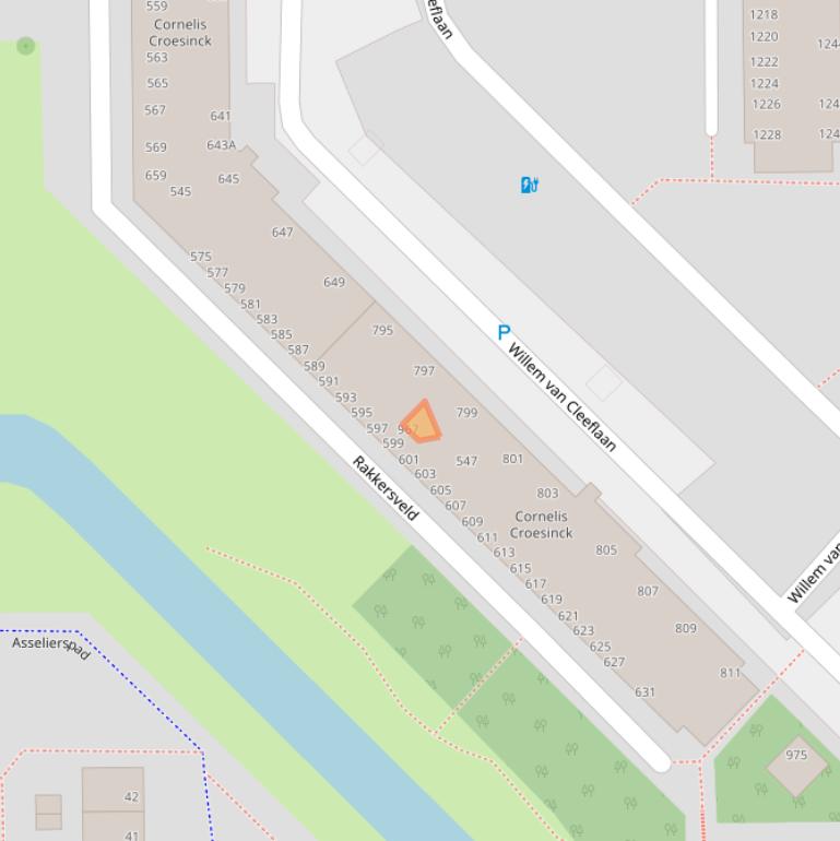 Kaart van postcodegebied 2722TJ.