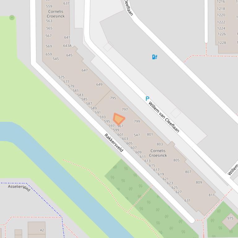 Kaart van postcodegebied 2722TK.