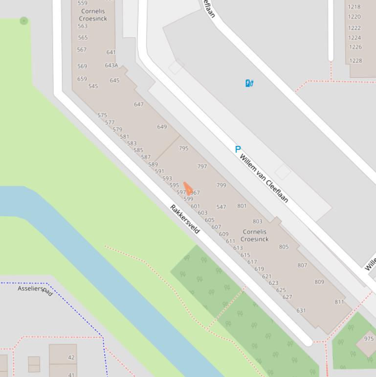 Kaart van postcodegebied 2722TL.