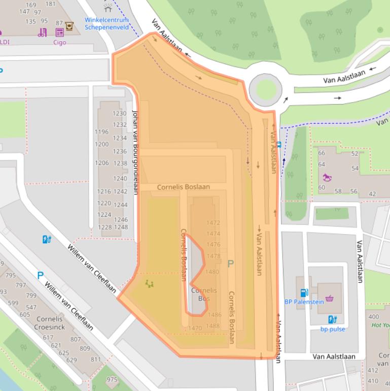 Kaart van postcodegebied 2722TP.