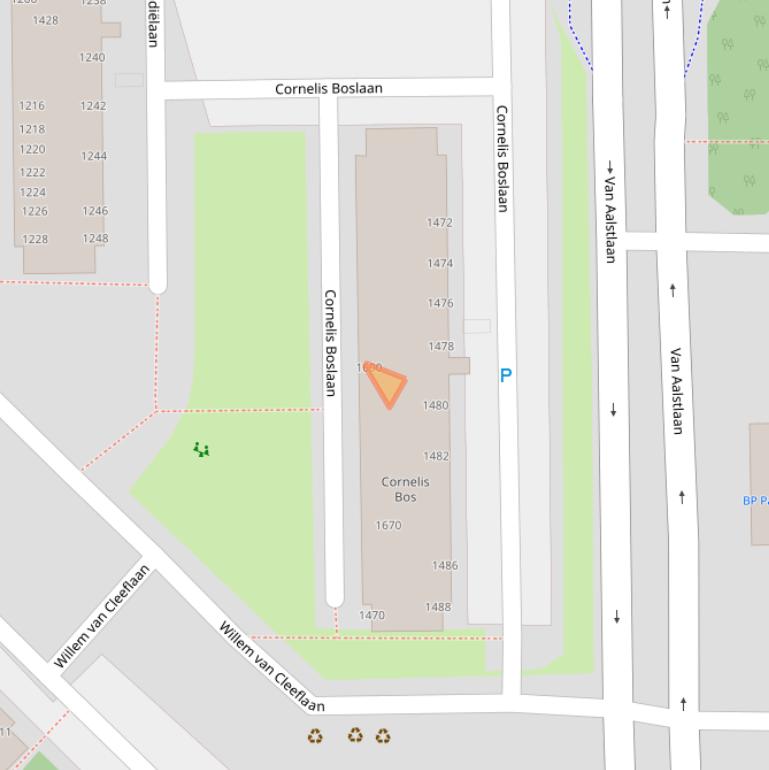 Kaart van postcodegebied 2722TT.