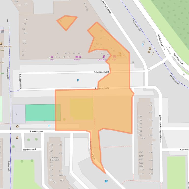 Kaart van postcodegebied 2722VD.