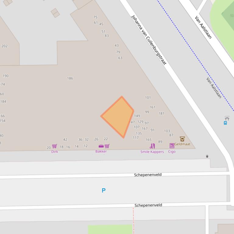 Kaart van postcodegebied 2722VJ.