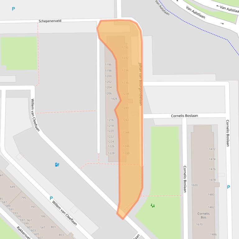 Kaart van postcodegebied 2722VL.