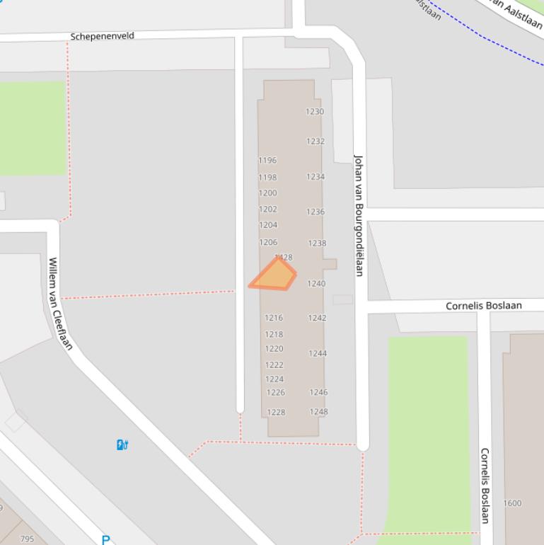 Kaart van postcodegebied 2722VR.