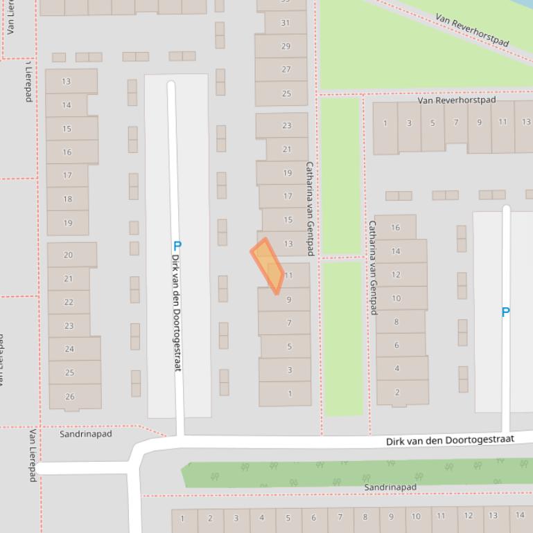 Kaart van postcodegebied 2722VV.