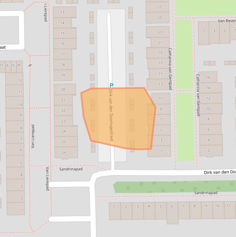 Kaart van postcodegebied 2722VX.