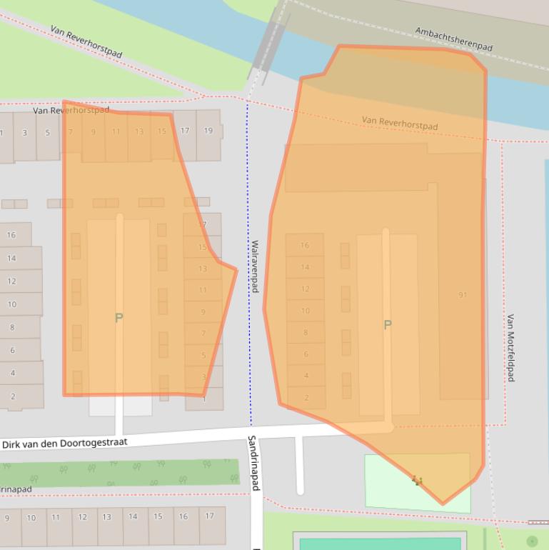 Kaart van postcodegebied 2722VZ.