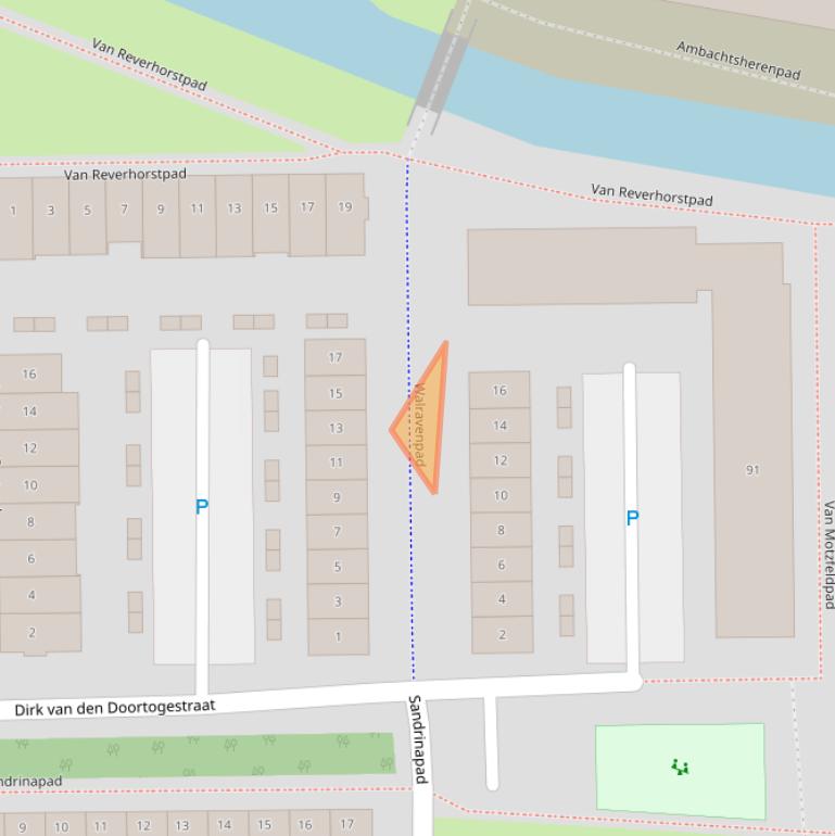 Kaart van postcodegebied 2722XA.