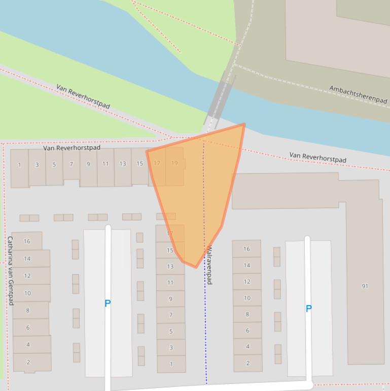 Kaart van postcodegebied 2722XC.