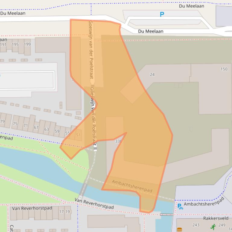 Kaart van postcodegebied 2722XD.