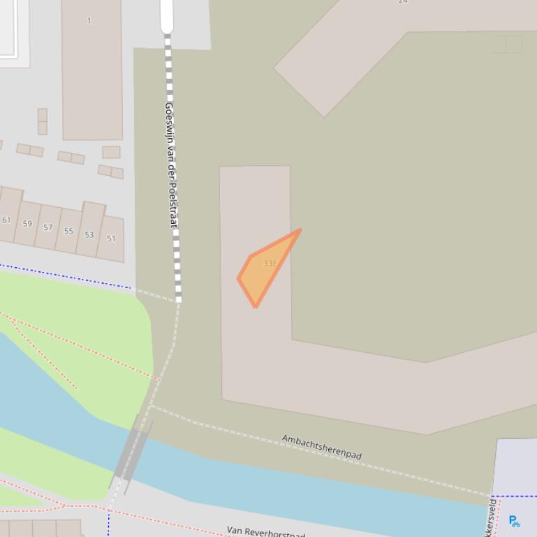 Kaart van postcodegebied 2722XE.