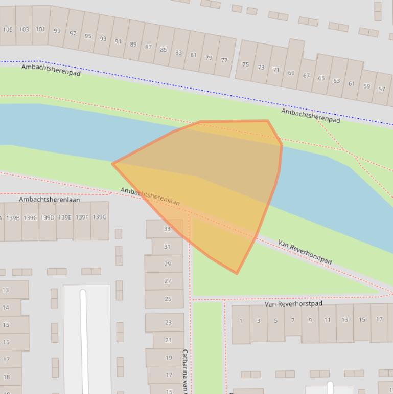 Kaart van postcodegebied 2722XV.