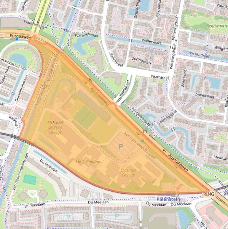 Kaart van postcodegebied 2722ZA.