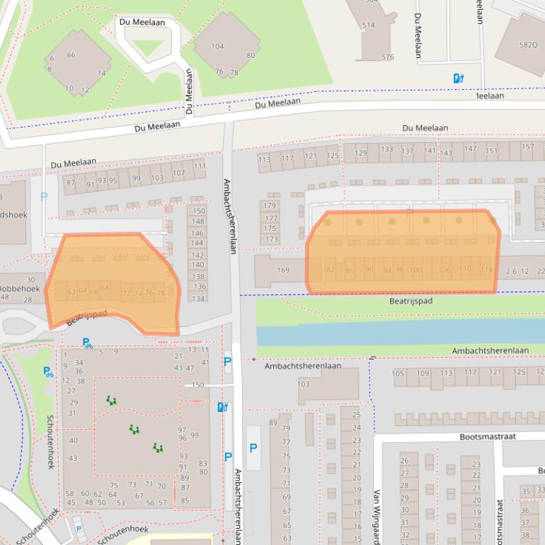 Kaart van postcodegebied 2722ZR.
