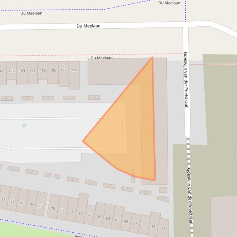 Kaart van postcodegebied 2722ZZ.