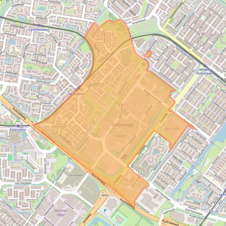 Kaart van postcodegebied 2723.