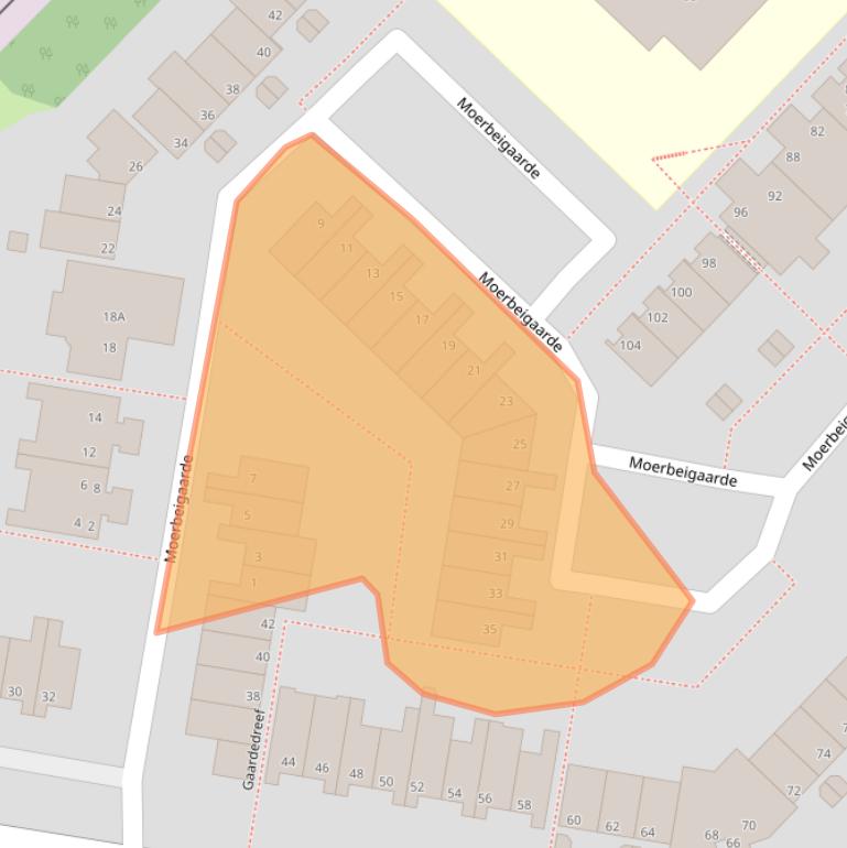 Kaart van postcodegebied 2723AA.