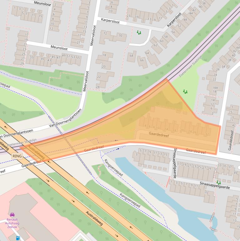 Kaart van postcodegebied 2723AH.