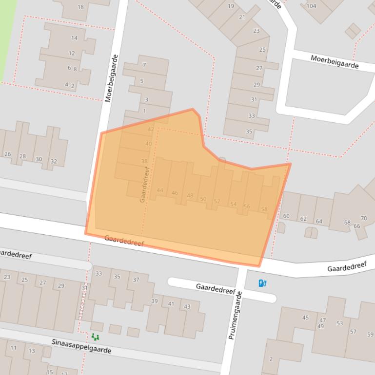 Kaart van postcodegebied 2723AJ.