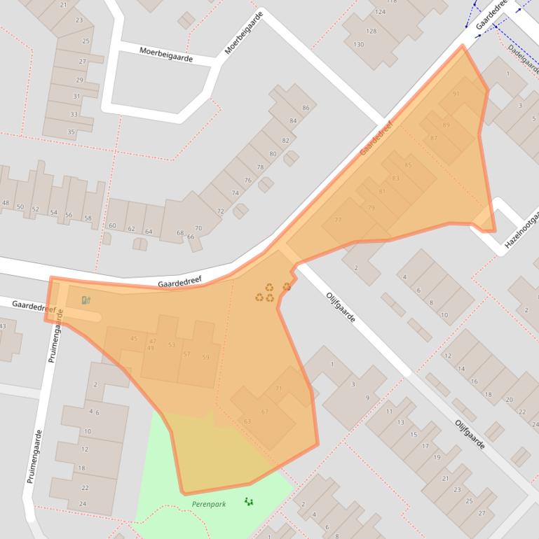 Kaart van postcodegebied 2723AL.