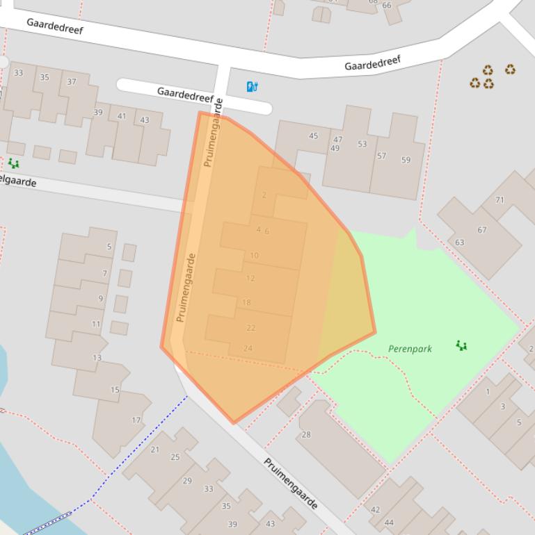 Kaart van postcodegebied 2723AR.