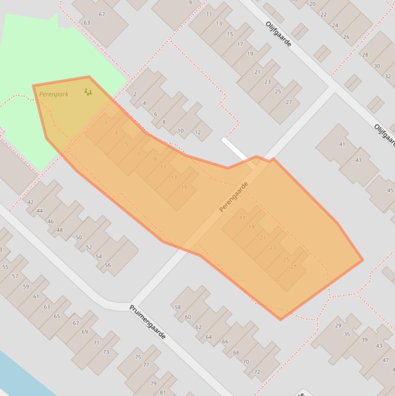 Kaart van postcodegebied 2723AT.