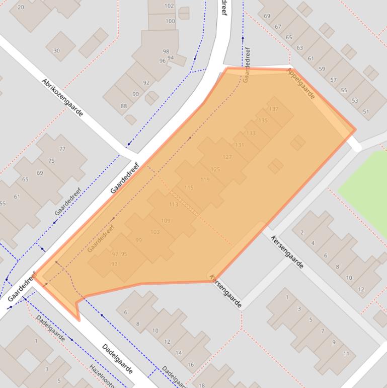 Kaart van postcodegebied 2723AX.