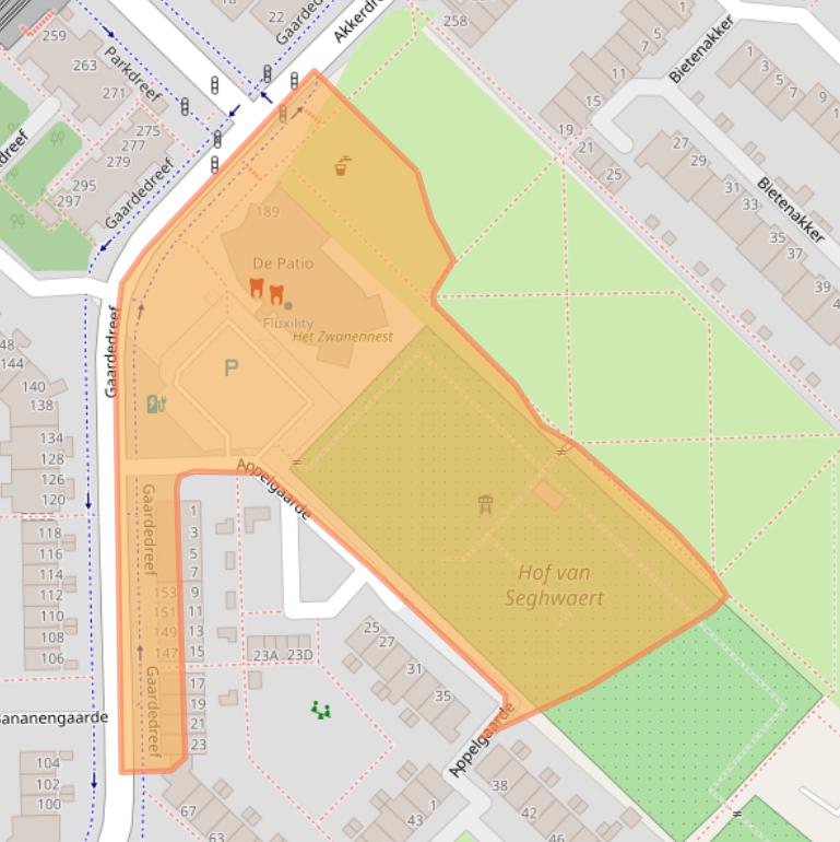 Kaart van postcodegebied 2723AZ.