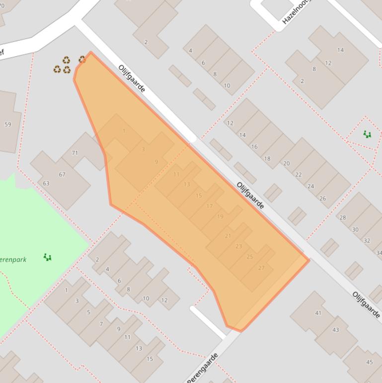 Kaart van postcodegebied 2723BA.