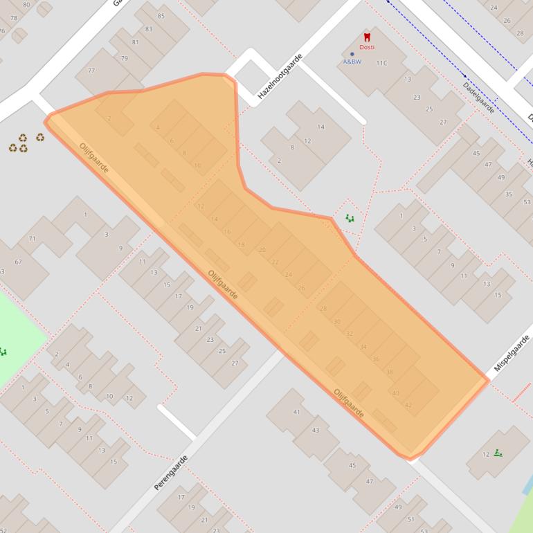 Kaart van postcodegebied 2723BC.