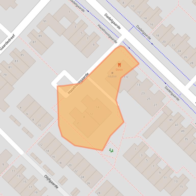 Kaart van postcodegebied 2723BD.