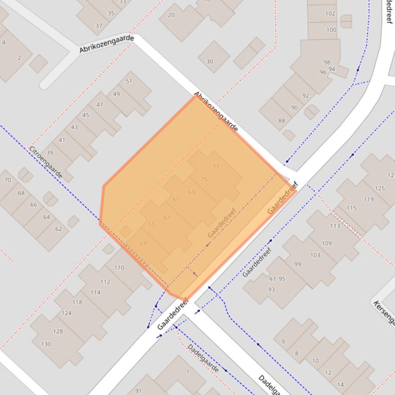 Kaart van postcodegebied 2723CD.