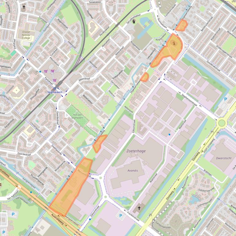 Kaart van postcodegebied 2723PA.