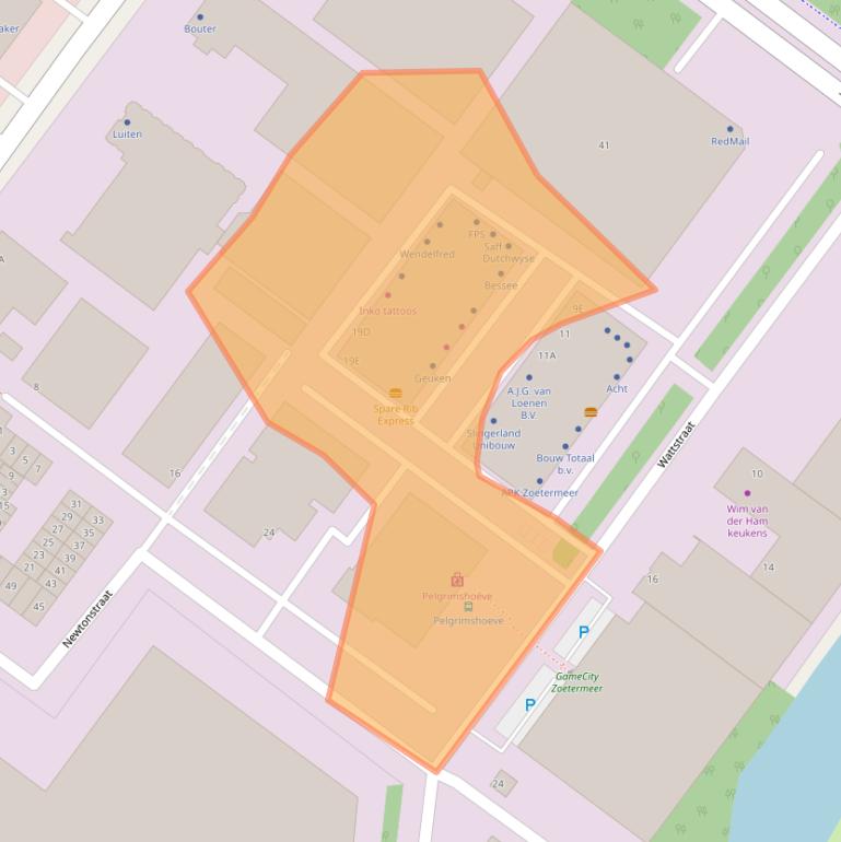 Kaart van postcodegebied 2723RA.