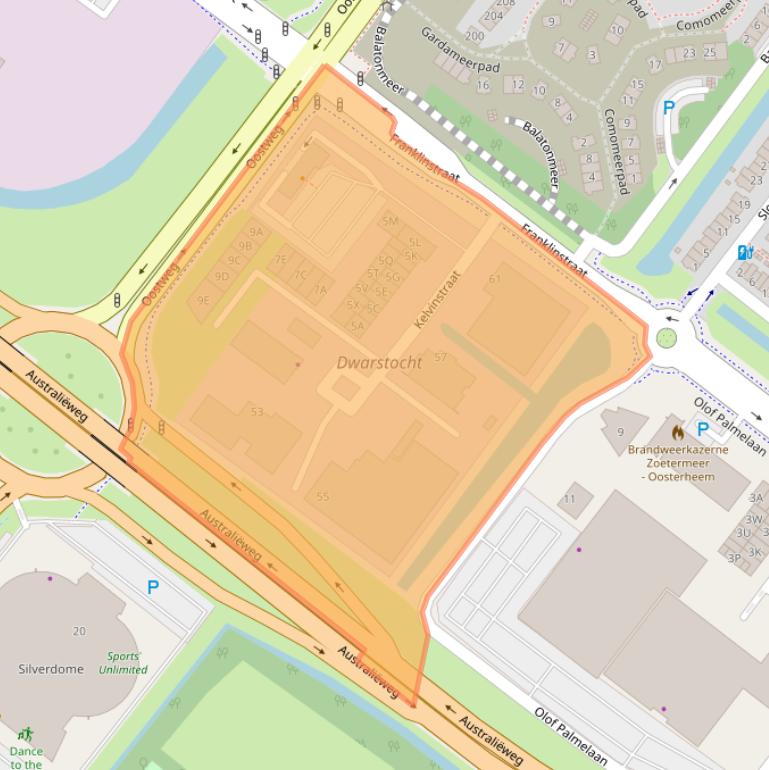 Kaart van postcodegebied 2723RJ.