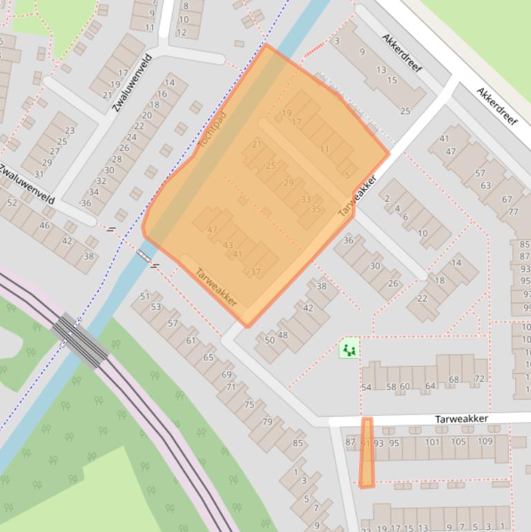 Kaart van postcodegebied 2723TA.